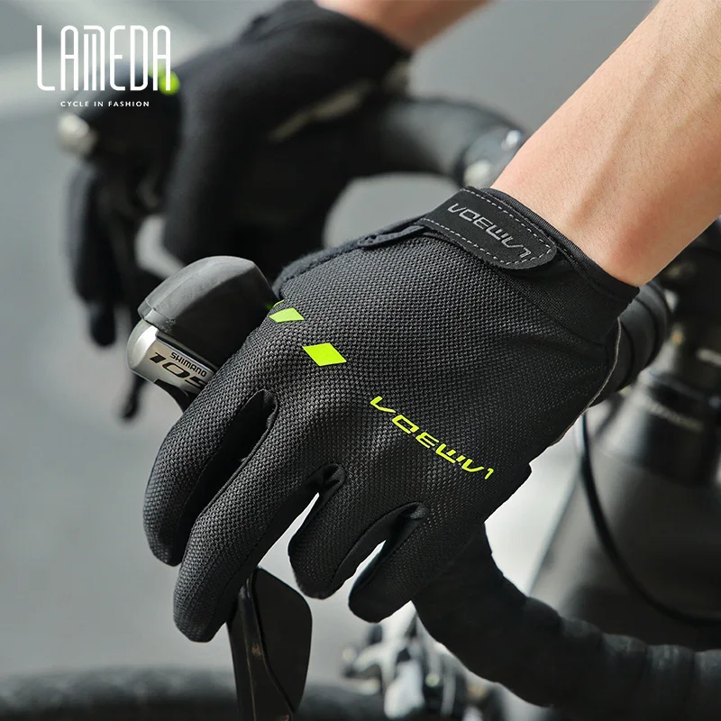 

LAMEDA shock-absorbing cycling gloves full-finger touchscreen Autumn Long-finger Road Mountain bike equipment for men and women