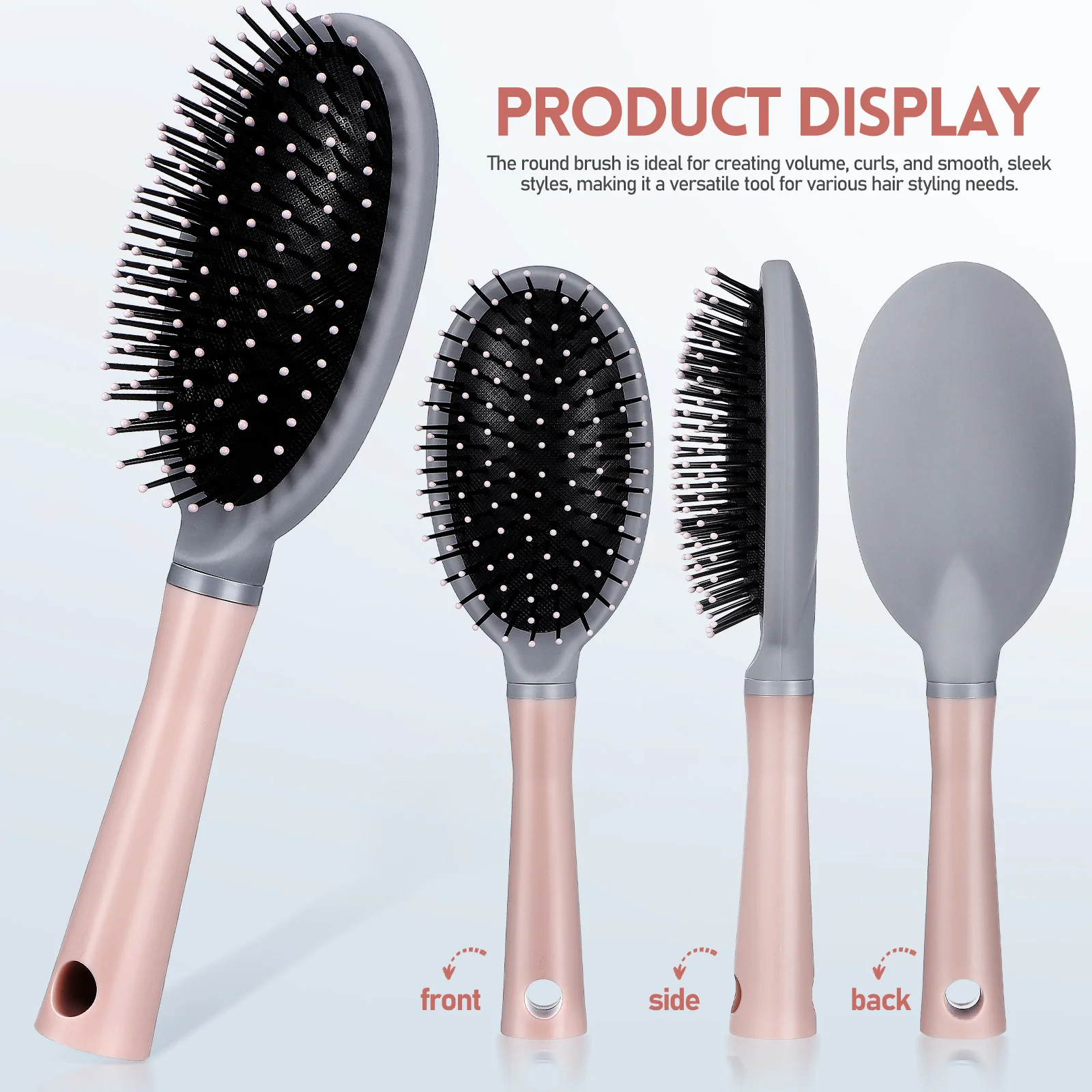 

2 шт. круглая щетка для распутывания волос, расческа для вьющихся влажных и сухих волос, расческа для укладки волос, женский массажный инструмент, прочная ручка из АБС-пластика, универсальная