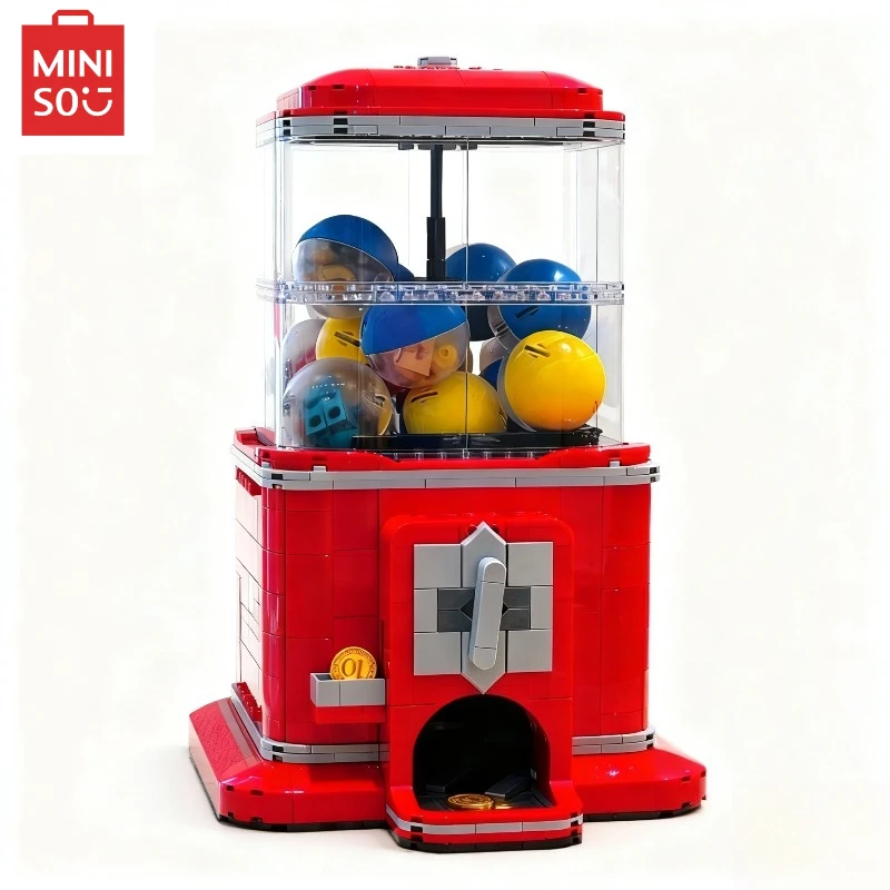 MINISO 1343 قطعة Diseny النمط الكلاسيكي 21358 آلة بيع مجموعة اللبنات عملة تعمل لعب لعبة الطوب فتاة صبي الهدايا