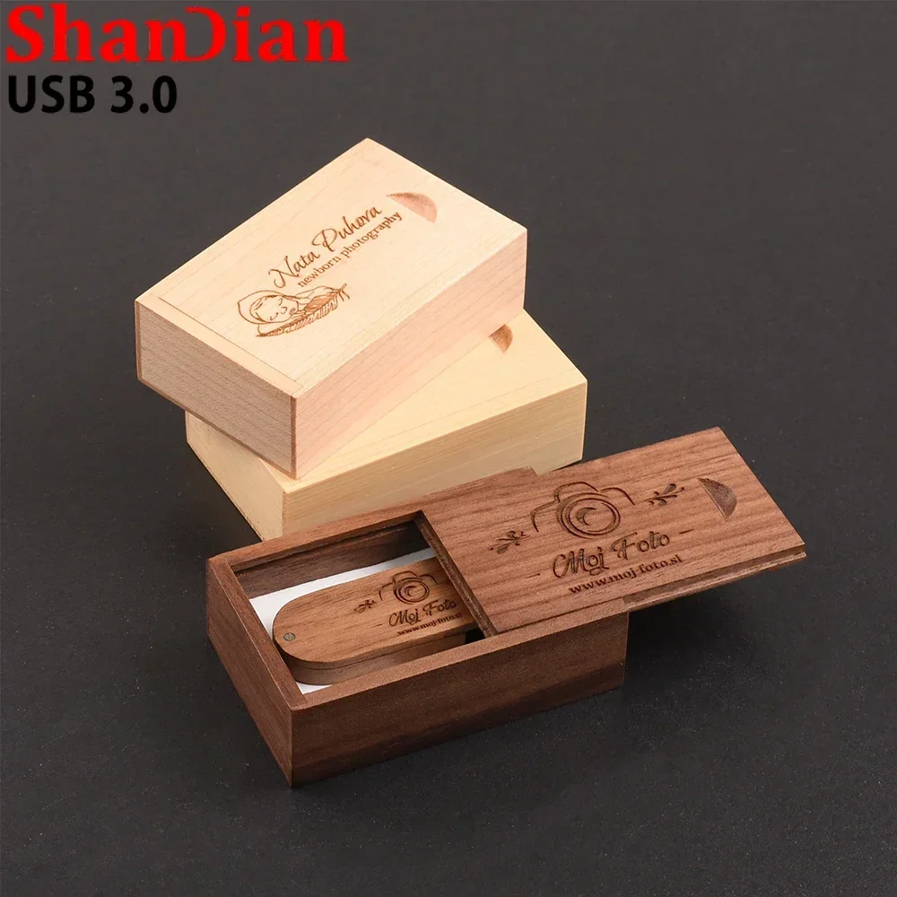 Shandian unidade flash usb de alta velocidade 3.0 sabre de madeira 64gb logotipo personalizado gratuito memória vara 32gb pen drive u disco presente de casamento