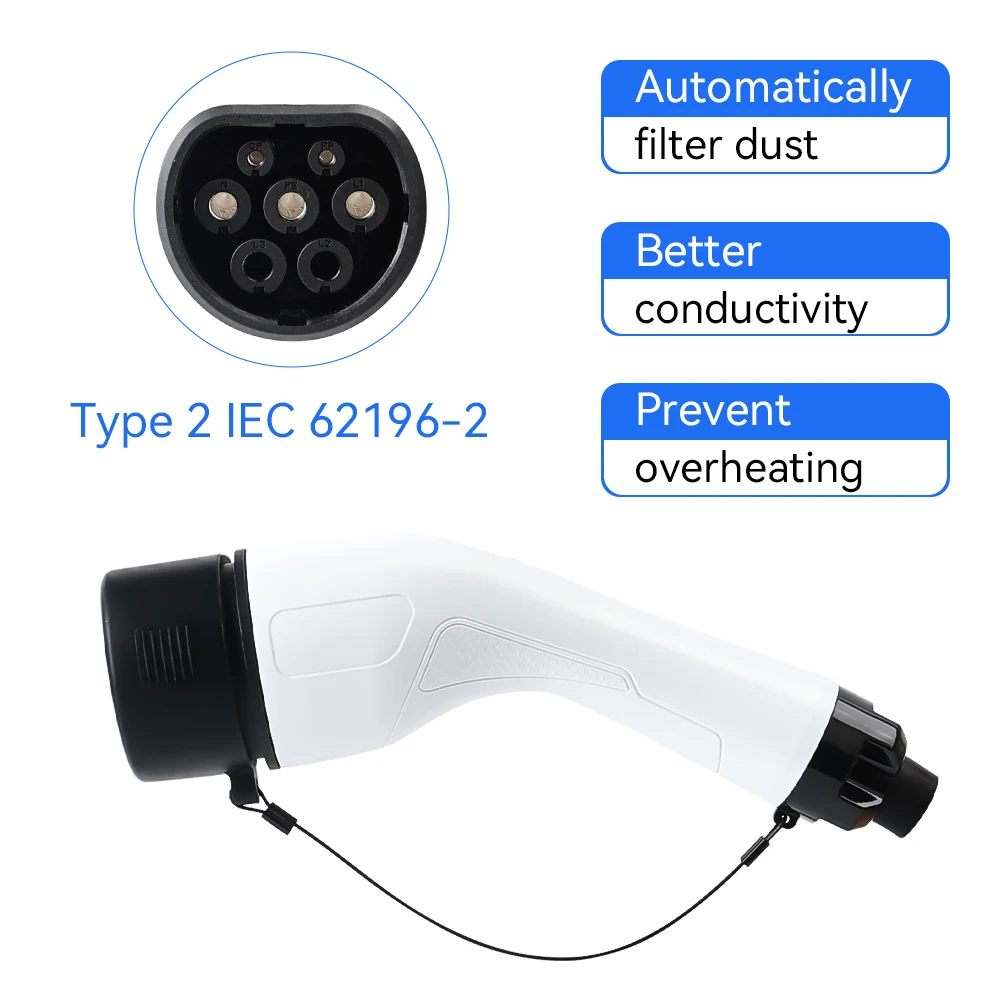 IPENGEN Type 2 Female 32A 3Phase 22KW EVSE EV Charger Car Plug IEC 62196 Convertor for Electric Vehicle Charging Station - Image 4