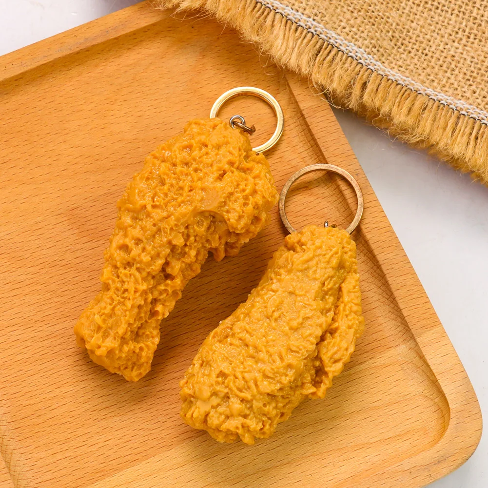 Realistic Fried Chicken Nugget French Fries Keychain Simulation Food Pendant Toy Accessory for Car Bag Decoration Funny Gift