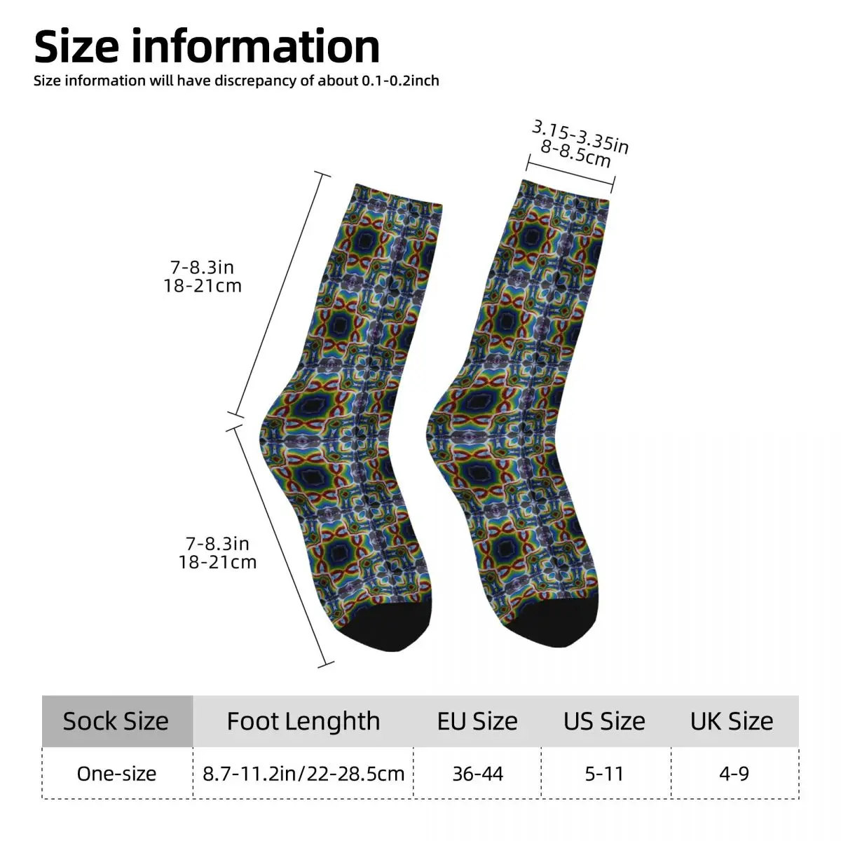 Geometric Pattern Sock Printed Man Polyester
