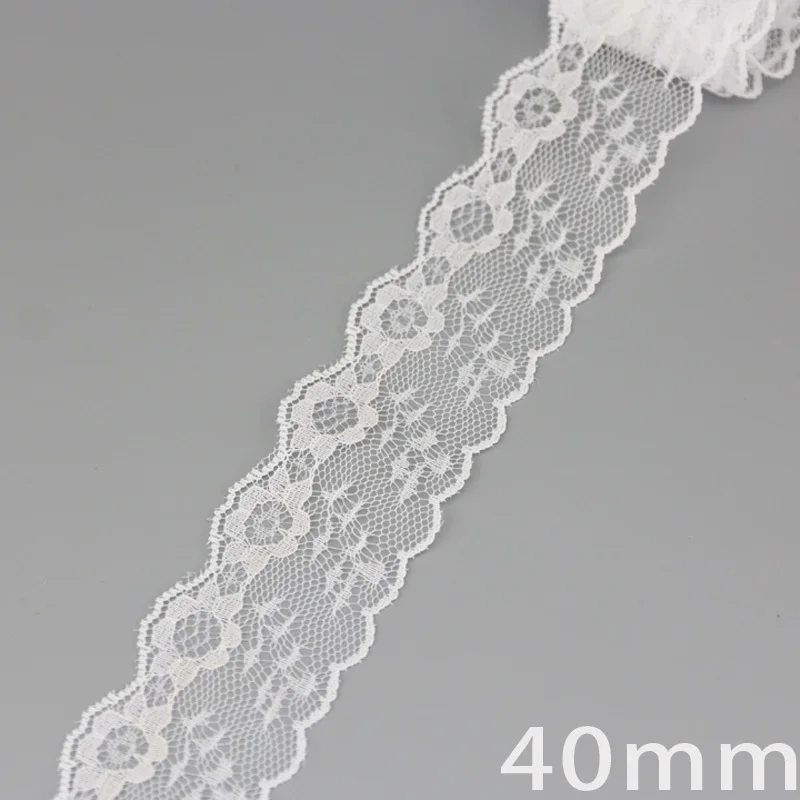 (5 yards/roll) white Lace ribbon fabric Webbing Decoration Lovely gift packing polyester Material