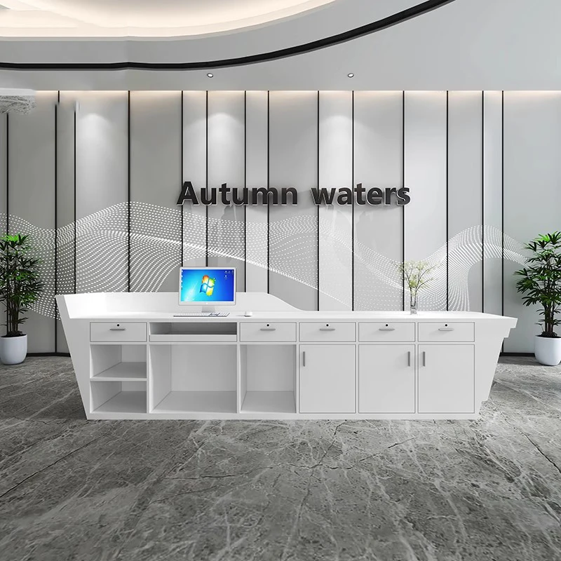 مكاتب استقبال صالون التجميل، أرفف طويلة حديثة، مكاتب استقبال شركة المطاعم، أثاث مكاتب بار Scrivania البسيط