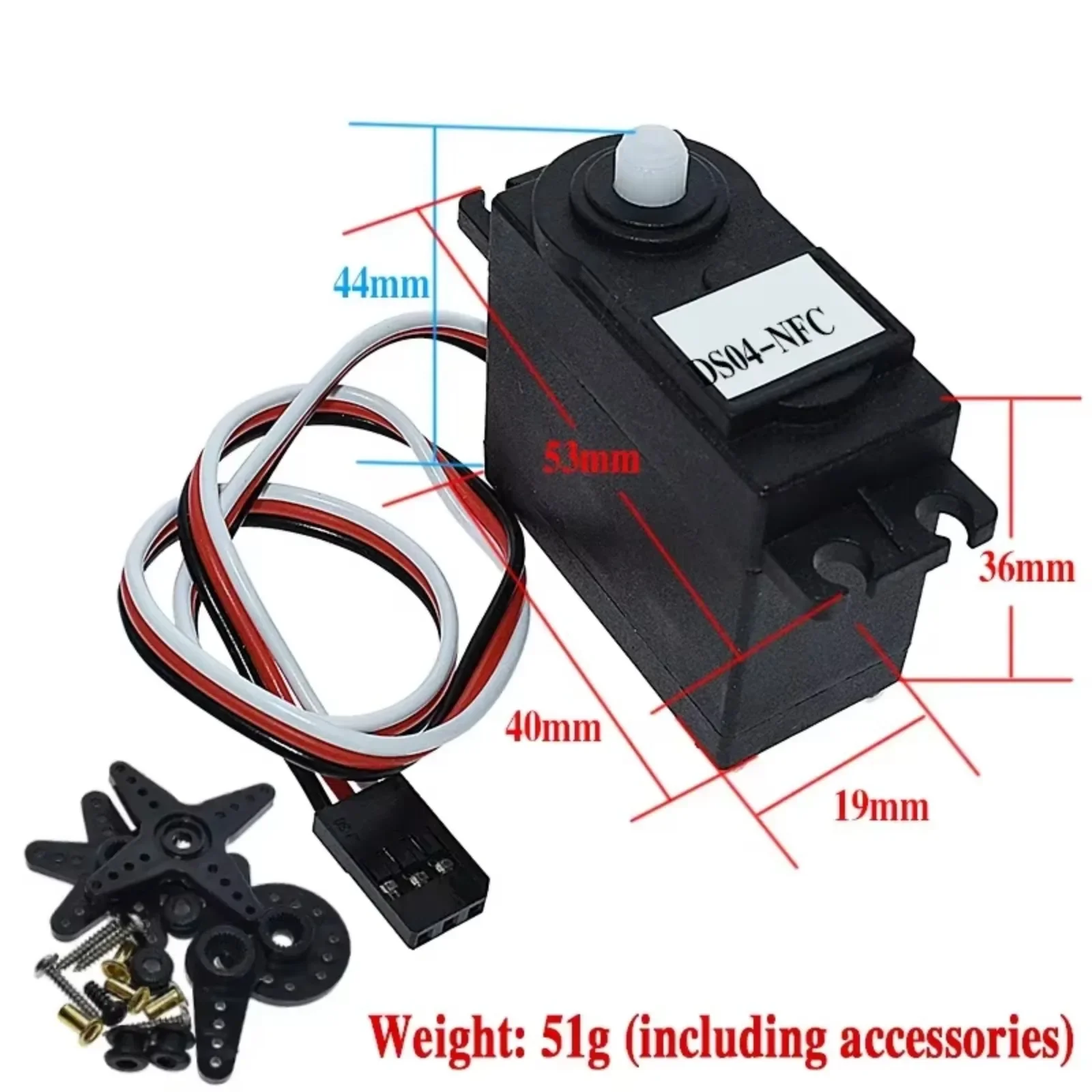 1/2/4/10/100 個 DS04-NFC DC ギアモーター 360 度連続回転 RC サーボ 5.5kg/cm トルク 4.8V-6V スマートカー/ロボット DIY 用