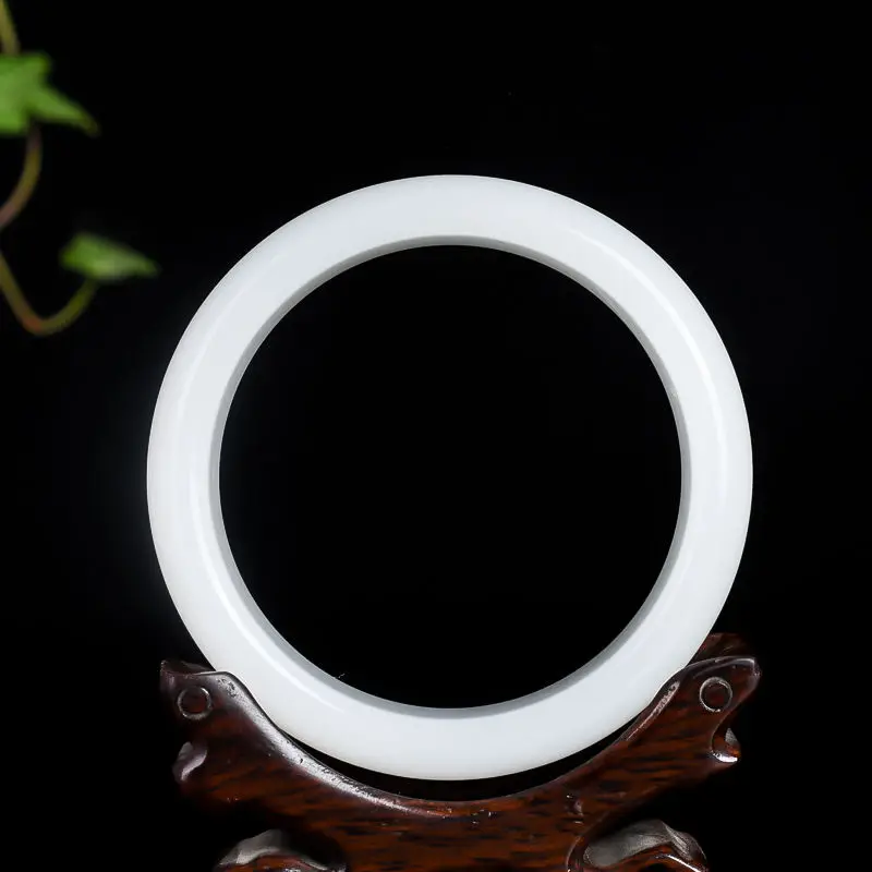 

Pure natural Xinjiang Hetian jade white jade suet jade bracelet genuine women's models