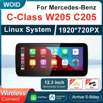 Pro Mercedes Benz třídy C C180 C200 C300 W205 NTG5.0 2015-2018 autorádio s bezdrátovým Carplay a Android stereo displejem 8 nejlepší prodej dotykové video pro Mercedes Benz C200 - №2
