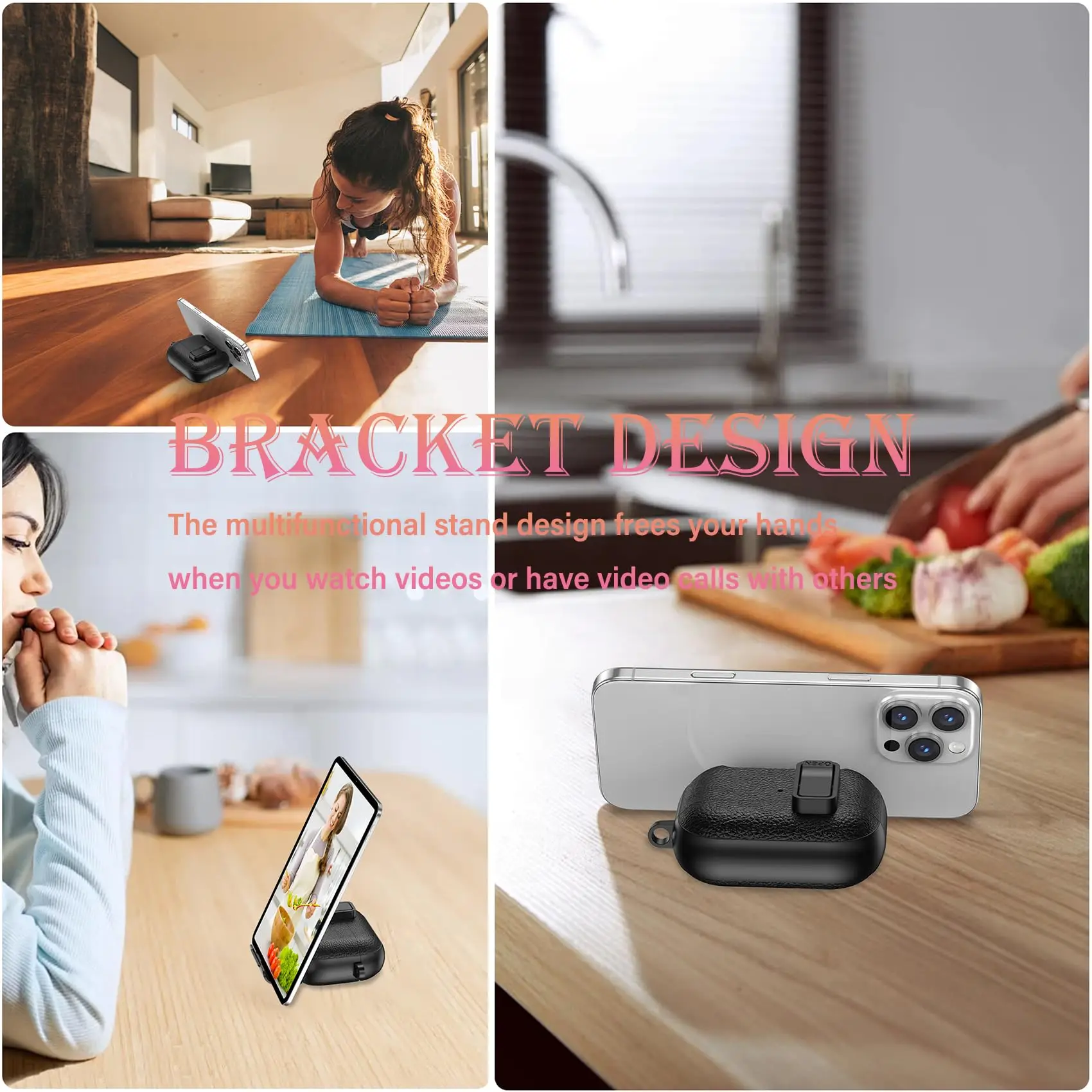 حافظة لهاتف AirPods Pro 3 مع غطاء حماية لحامل الهاتف تصميم قفل مفتاح التشغيل التلقائي مع حافظة حلقة تسلق لأجهزة AirPods Pro 3