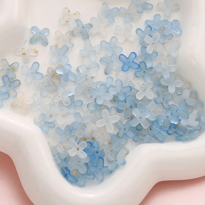 10/50g Acryl-Perlen mit 4 Blütenblättern in verschiedenen Farben, lose Abstandsperlen für DIY-Schmuckherstellung von Halsketten, Armbändern und Accessoires – Detail 3