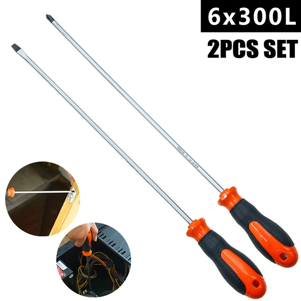 

Cross Screwdriver Magnetic Nutdrivers Practical Repair With Handle 12 Inch Long 6X300L Hand Tool Parts Slotted