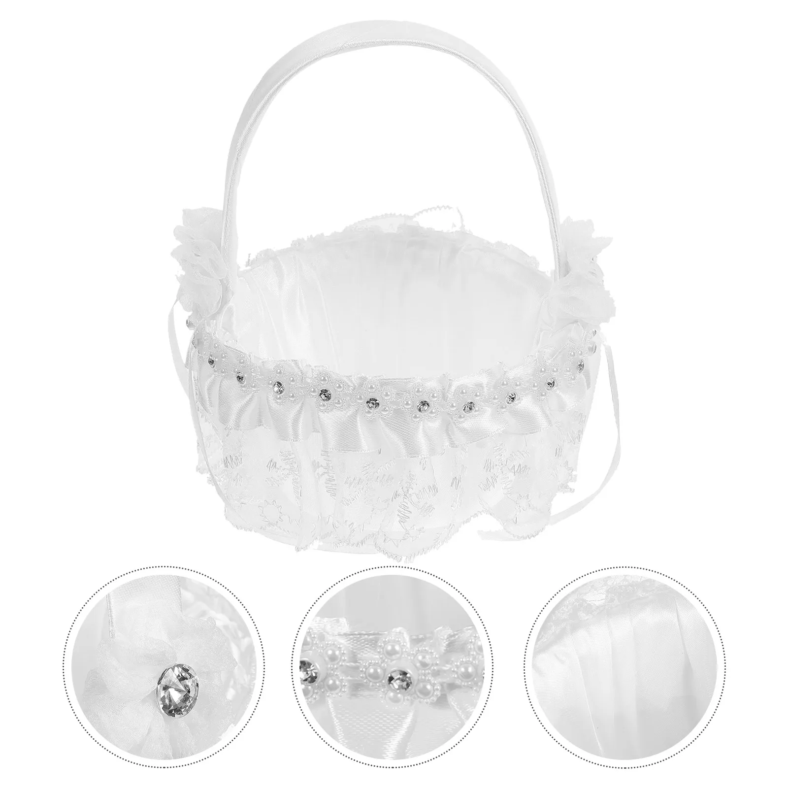 

1pcs Handheld Flower For Wedding Flower Girl Rustic Petal Storage Basket Party Decoration Gift Basket Bridal Shower Accessory