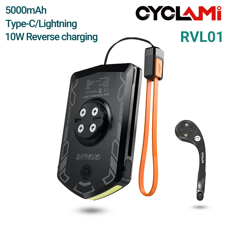 

CYCLAMI 5000mAh Headlight Bike Light MTB Road Daytime Cycling Front Lamp Rechargeable Bicycle Flashlight For GPS Garmin XOSS IGS