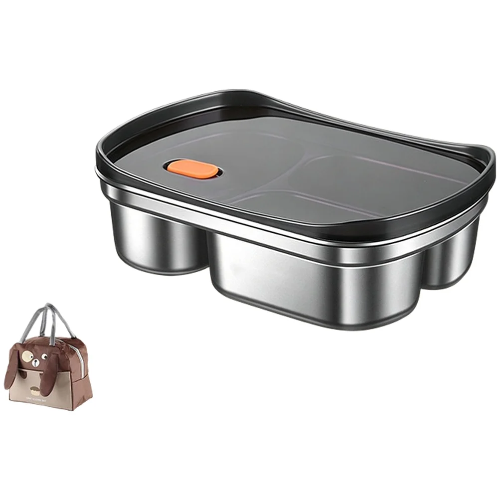 Lunch Box with Lid and Insulated Bag 316 Stainless Steel Construction Compartmentalized for Separated Food Storage