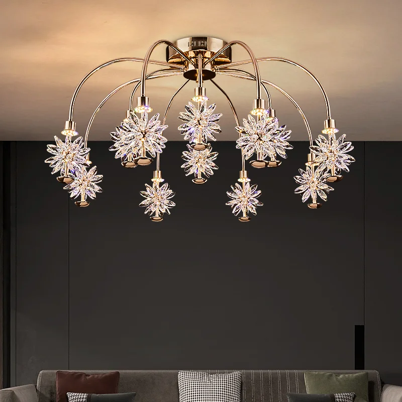 Modern Crystal Led Chandeliers Lighting Living Dining Room Pendant Light Home Decor Bedroom Lamparas Gold Hanging Lamp Luminarie