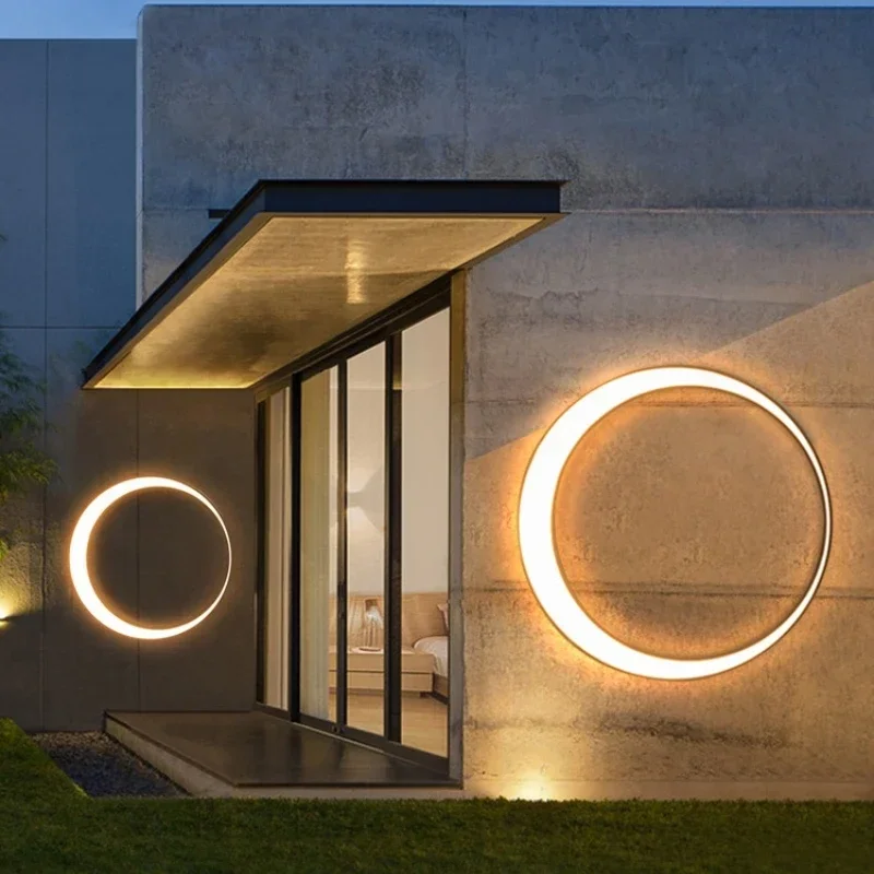 Imagem -04 - Modern Outdoor Impermeável Lua Lâmpada de Parede Entrada Villa Varanda Terraço Jardim Pátio Art Led Light Home Decor Lighting