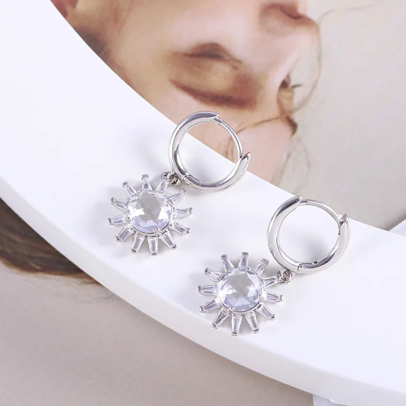 

KS European and American Trends Versatile Sun Flower Sweet Temperament Flower Ring Fashion Earrings Women