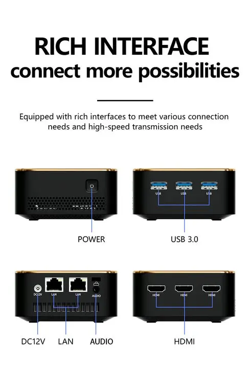 FIREBAT T8 PLUS Mini PC Gamer Intel N100 CPU Windows 11 Mini PC Gaming LPDDR5 16 GB RAM 512 GB SSD WIFI5 BT4.2 Desktop Computer