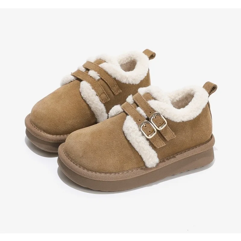 Children's Fashion Snow Boots Winter New Girl's Short Boots Velvet Thickened Cotton Boot Warm Soft Sole Shoes for Girls 26-37