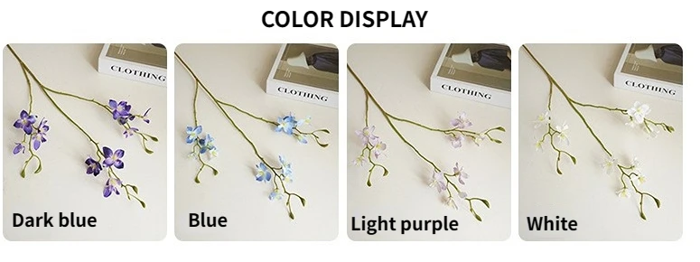 6 Stück künstliche Hyazinthenblumen mit 3 Zweigen aus Seidenimitat für Heimdekoration, Tischdekoration, Hochzeitsblumenarrangements, Delphinium-Blumen. – Detail 5