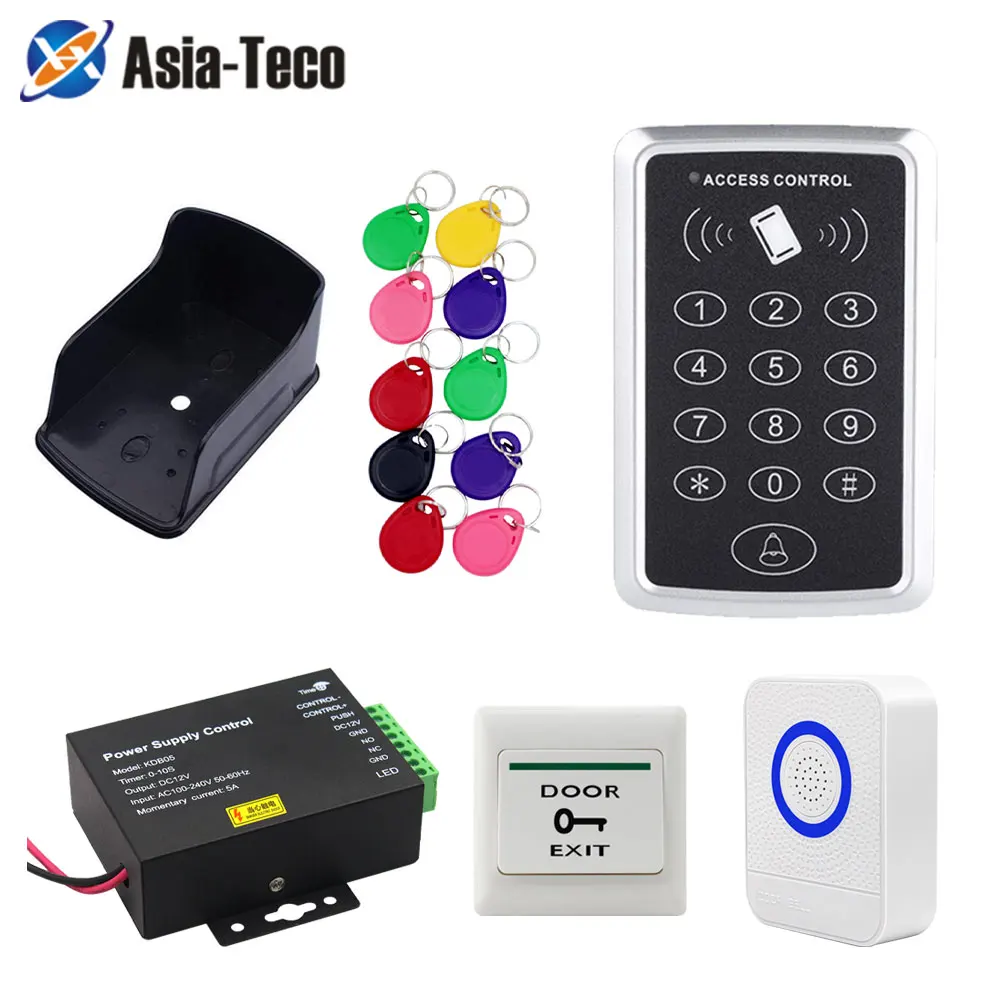 

Door Access Control System Kit 125Khz RFID Keypad Access Controler Home 180KG Electric Magnetic Strike Lock Exit Switch Doorbell