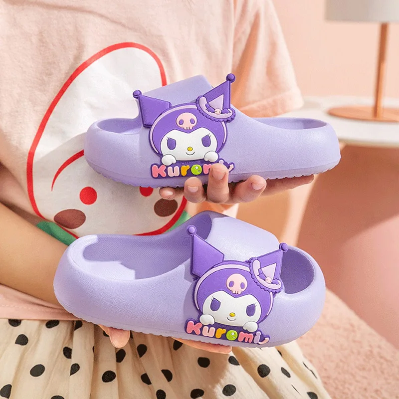 Summer Children's Cool Slippers Girls' Cartoon Home Bathroom Anti Slip Ultra Light Bottom One-piece Molding Cute