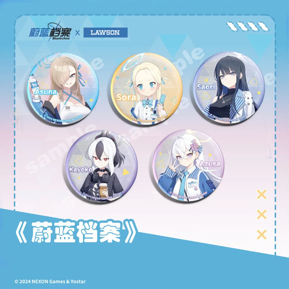 Blue Archive Shirasu Azusa Onikata Kayoko Cos Anime Brooch Cartoon Collar Badge Jewelry Gift Fans