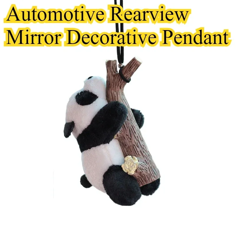 1Pc Cute Car Pendants Turtle Panda Shape Car Mirrors Accessories Plush Resin Cartoon Tree Stump Car Accessories Interior