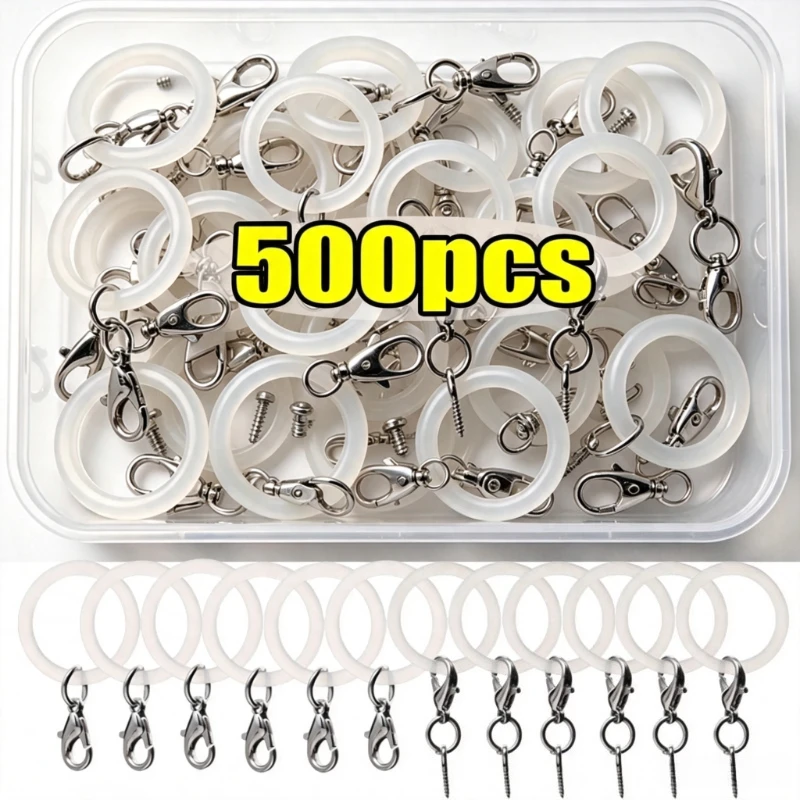 Transparent O Ring Silicone Fasteners Key Chain Spare Parts Flexible Clear Rubber Circle Clasps Craft Ornament Making Accessory