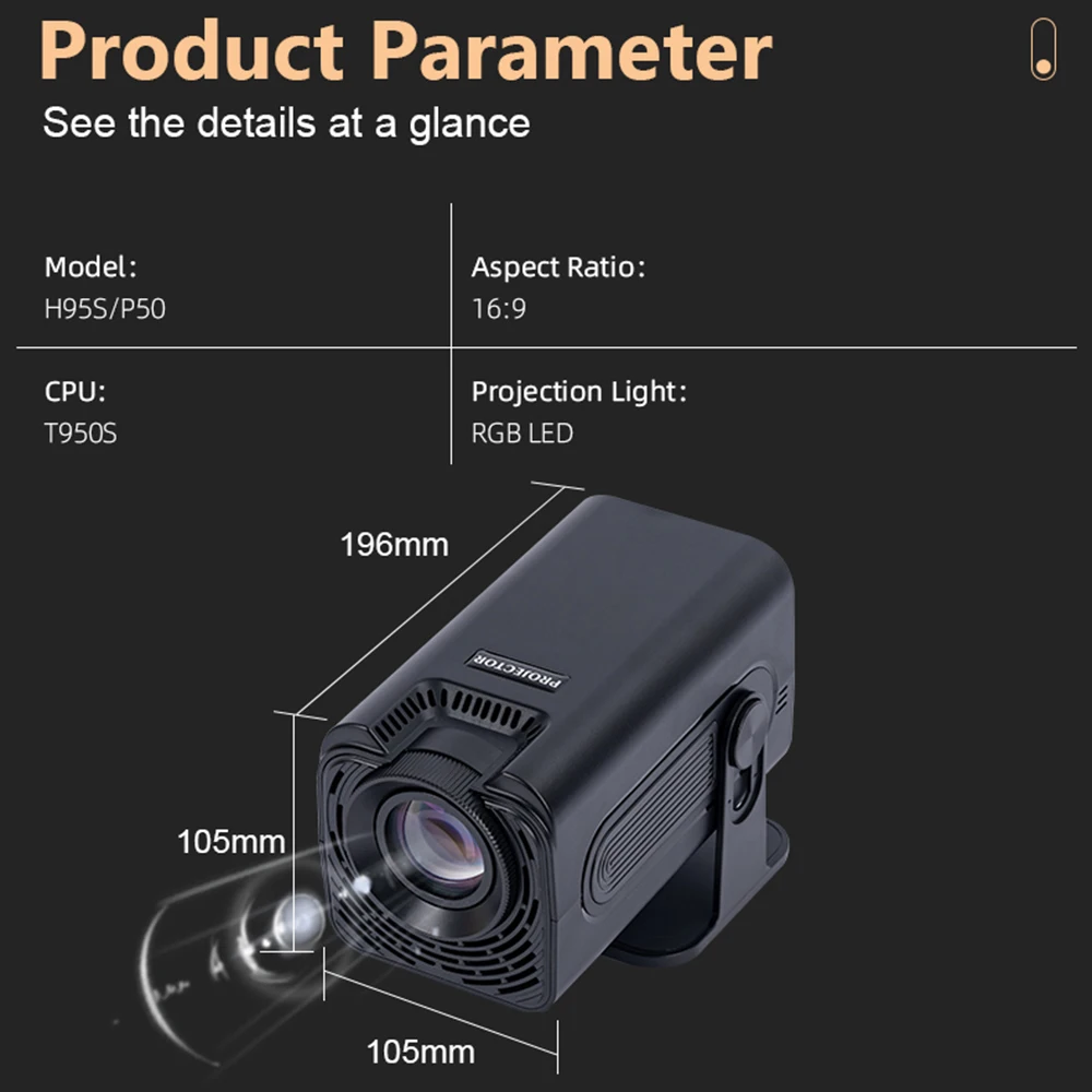 

4k Portable Projector For Teaching Office Home Theater 180° Rotary Projector 220 Ansi 1080p