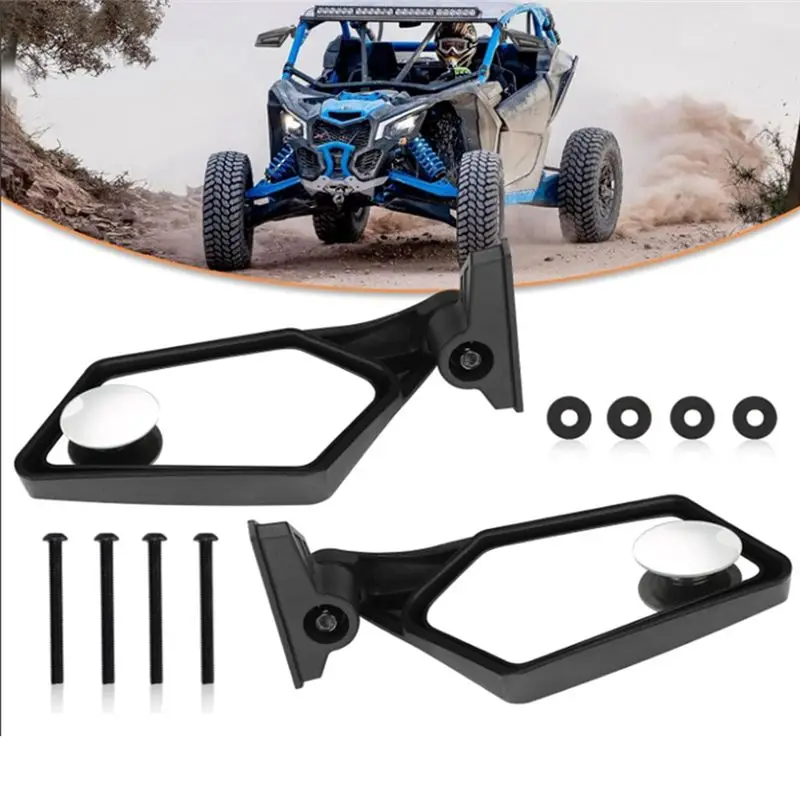 AEF2-UTV Motorcycle Rearview Mirror Side View Mirror Reversing Mirror For Bombardier Can-Am Maverick X3 MAX 2017-2021
