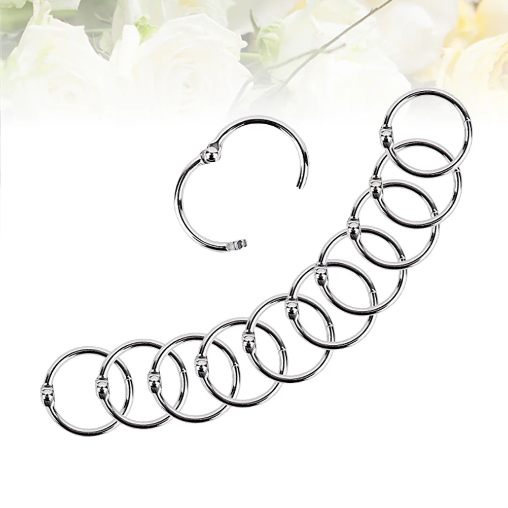 100pcs Photo Album Card Rings Silver Metal Multi-Purpose Binder Snap Ring For Diy Notebook Keychain Scrapbooking Filing