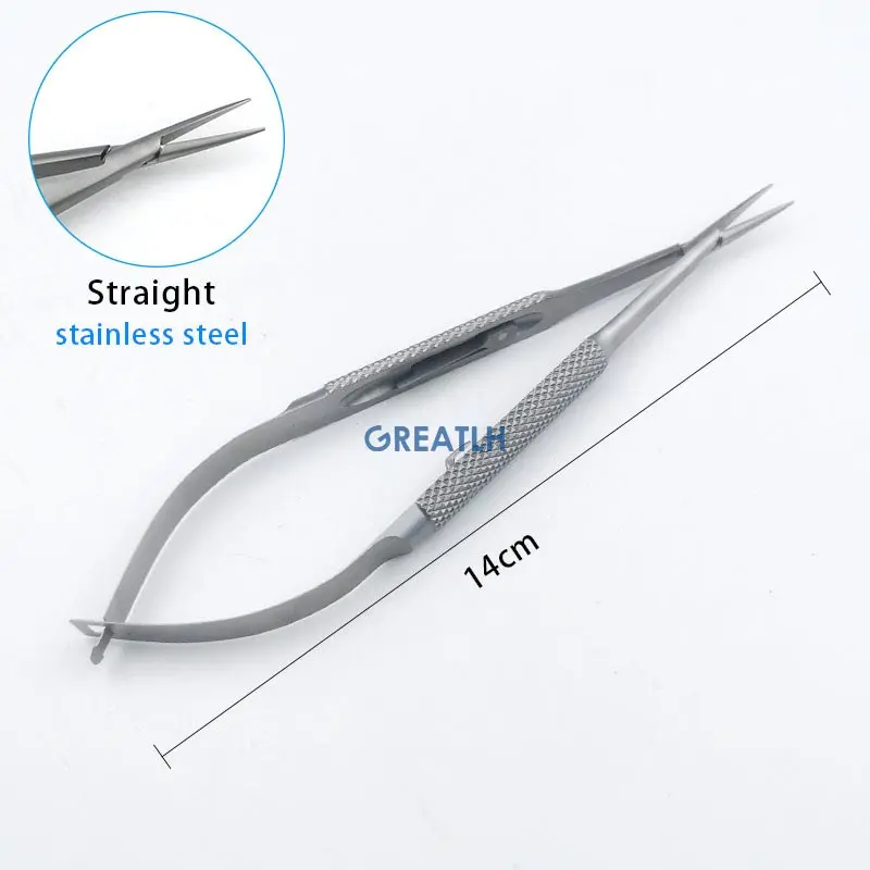 Dental Forceps Castroviejo Needle Holders with Lock Stainless Steel Surgical Tool Ophthalmic Eye Instrument