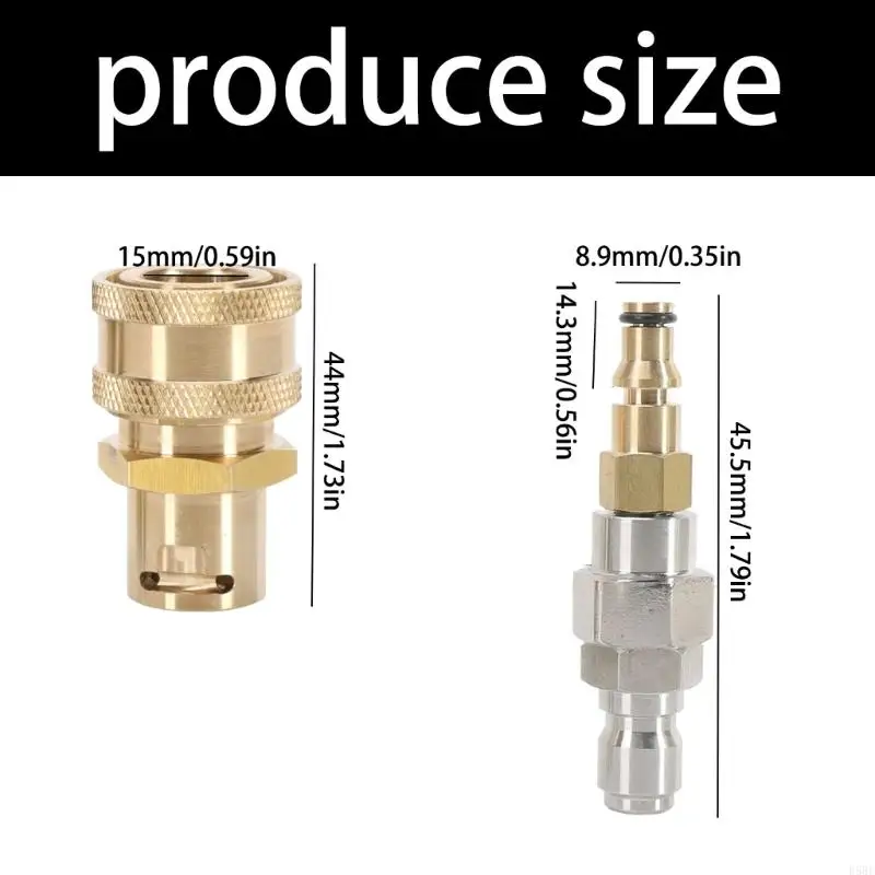 D5BE مهايئ خرطوم غسالة الضغط العالمي تصميم التوصيل السريع تركيبات نحاسية لأنابيب 9 ​​مللي متر شديدة التحمل وسهلة التركيب