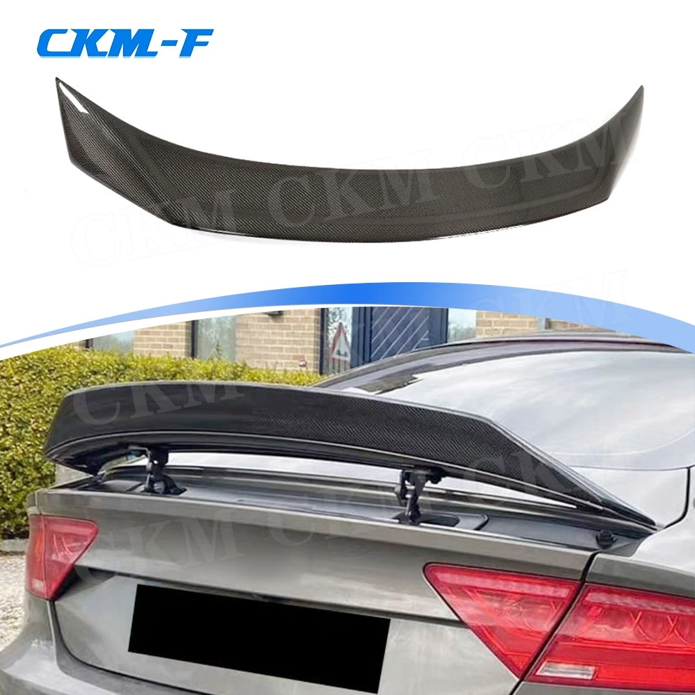 

Задний спойлер из настоящего углеродного волокна, утиные крылья для Audi A7 S7 RS7 2013 2014 2015 2016 2017, внешнее украшение автомобиля