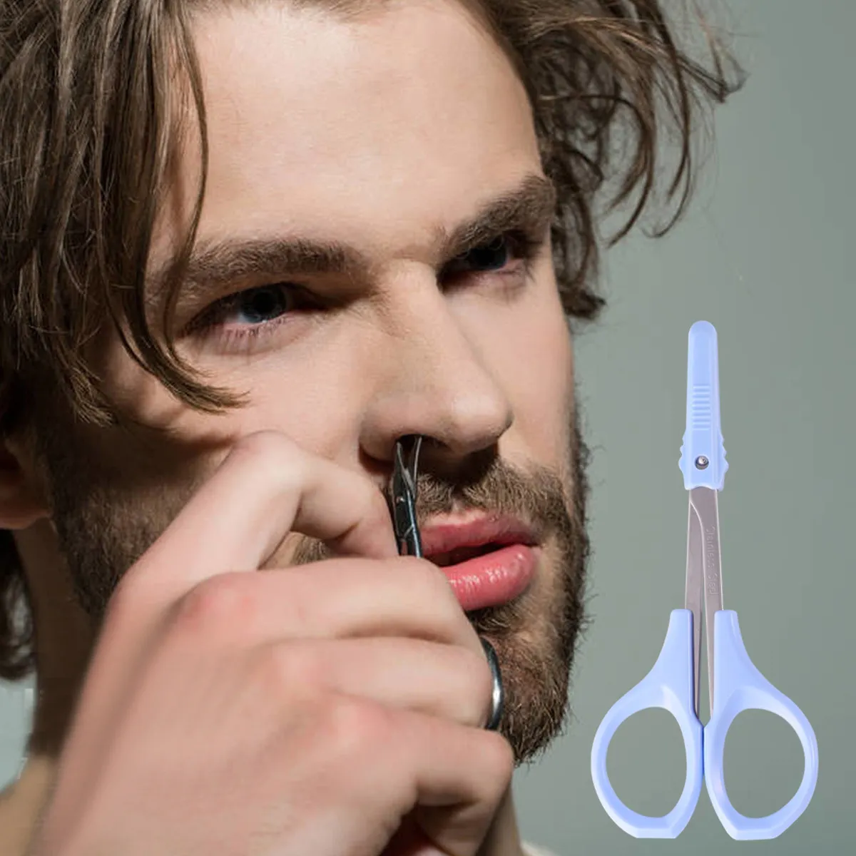 

3Pcs Eyebrow Scissors Set Stainless Steel Curved Straight Round Head Precise Grooming Beard Mustache Trimming Eyebrow Cutter