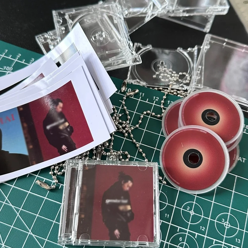 1/10pcs CD Case Keychain Creative DIY Mini Blank Album Peripheral Commemorative Keyring Car Backpack DIY Key Pendant Hanging