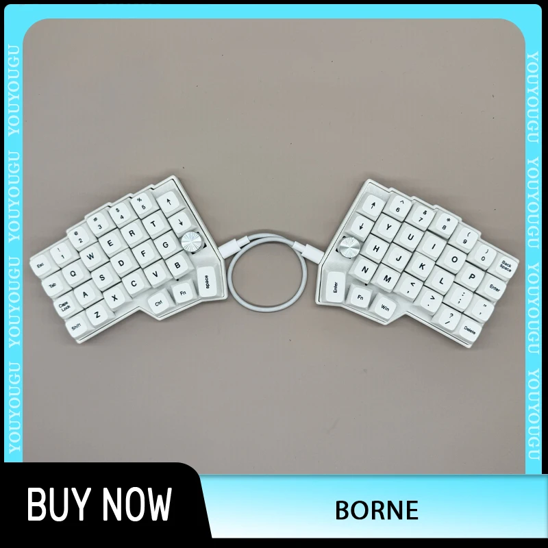 

Borne 58 Split Keyboard Wired Keyboard Kit Ergonomic Keyboard RGB Support QMK Vial Mechanical Gamer Keyboard Kits Custom Office