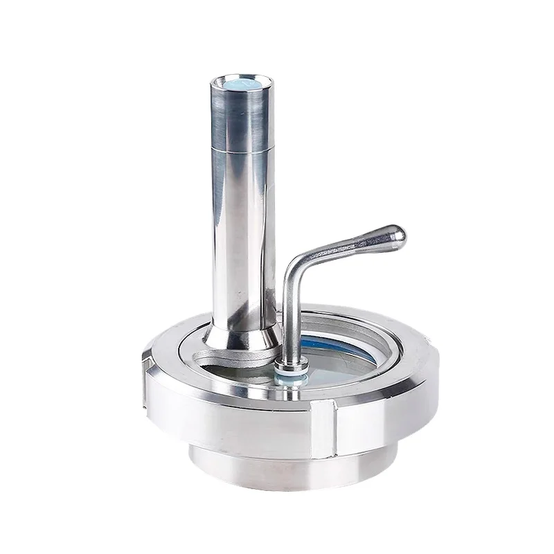 

304 stainless steel with brush live mirror light sanitary grade flashlight wiper scraper by any glass observation window