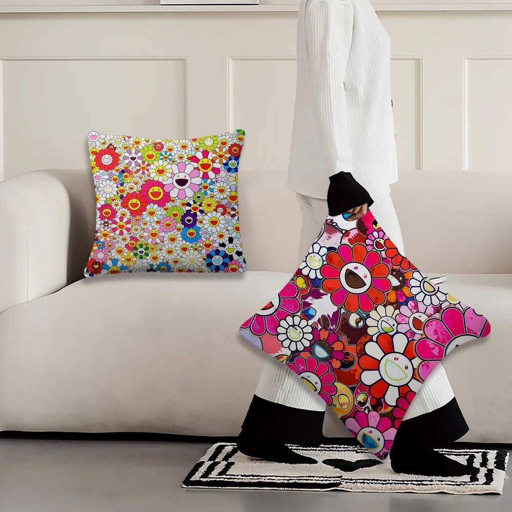 T-Takashi Flowers M-Murakami Pillow Case living Room Home Sofa Office Shop Cover Printing Comfort Decoration Nordic Simplicity