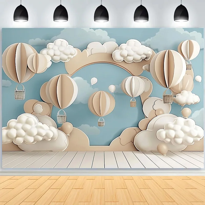 Balon udara panas bintang serbaguna fotografi Digital spanduk latar belakang pesta ulang tahun dekorasi putri duyung ZI-03 latar belakang