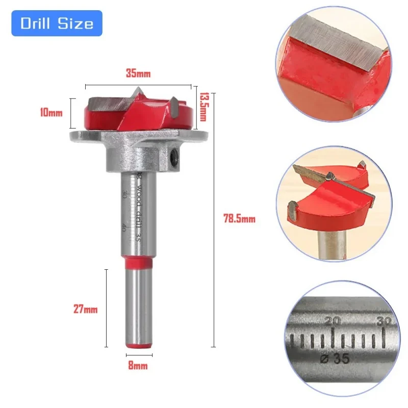 35mm Hinge Drilling Jig Open Locator Hinge Hole Punching Installation Auxiliary Tool Concealed Guide Rail Hinge Drilling Locator