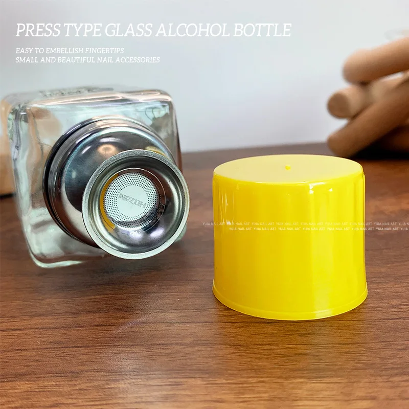 Butelka z pompką dozującą, szklana, pusta, 180 ml, wielokrotnego użytku, pojemnik na płyn do paznokci, demakijaż, butelka z pompką, pojemnik na płyn do manicure.