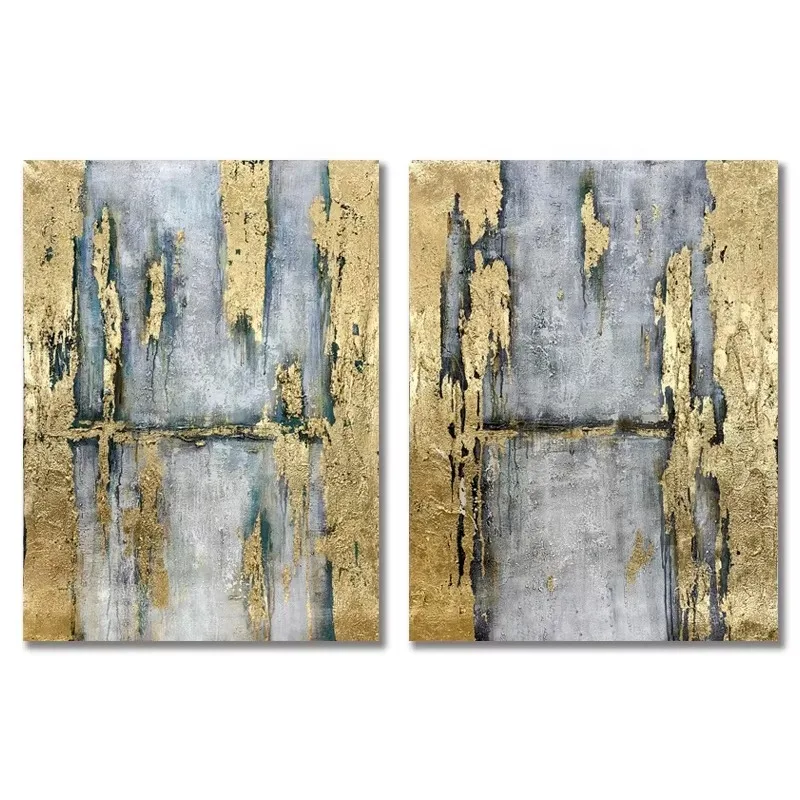 2 Piece Modern Style Abstract Oil Painting 100% Hand Painted Painted on Canvas Home Decor for Living Room Original