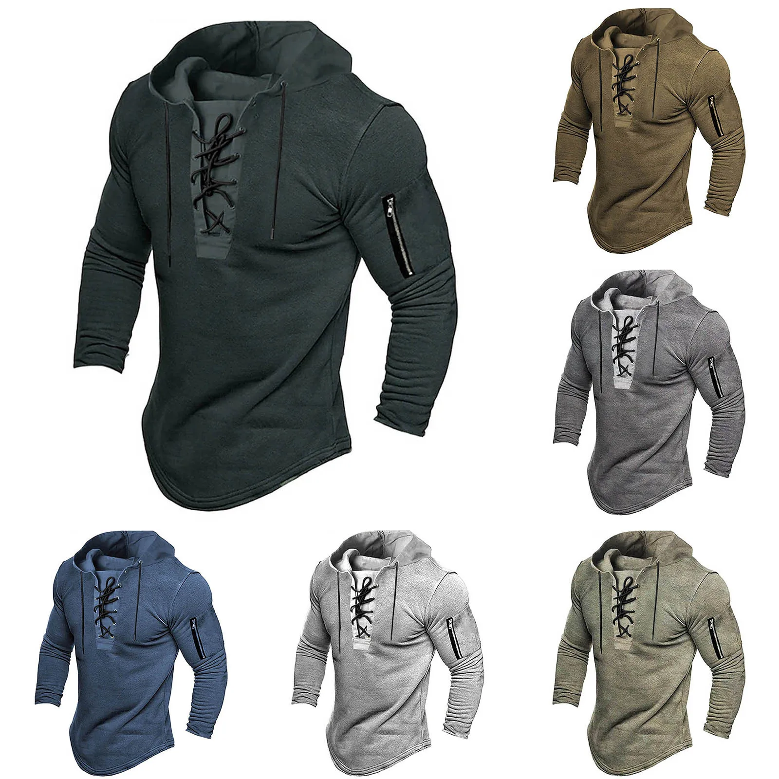 Plain Sweatshirts Men Hoodie Sweatshirt Couples Warm Casual Hoodies Lace-up Hoodie Male Fall Winter Long Sleeved Hooded