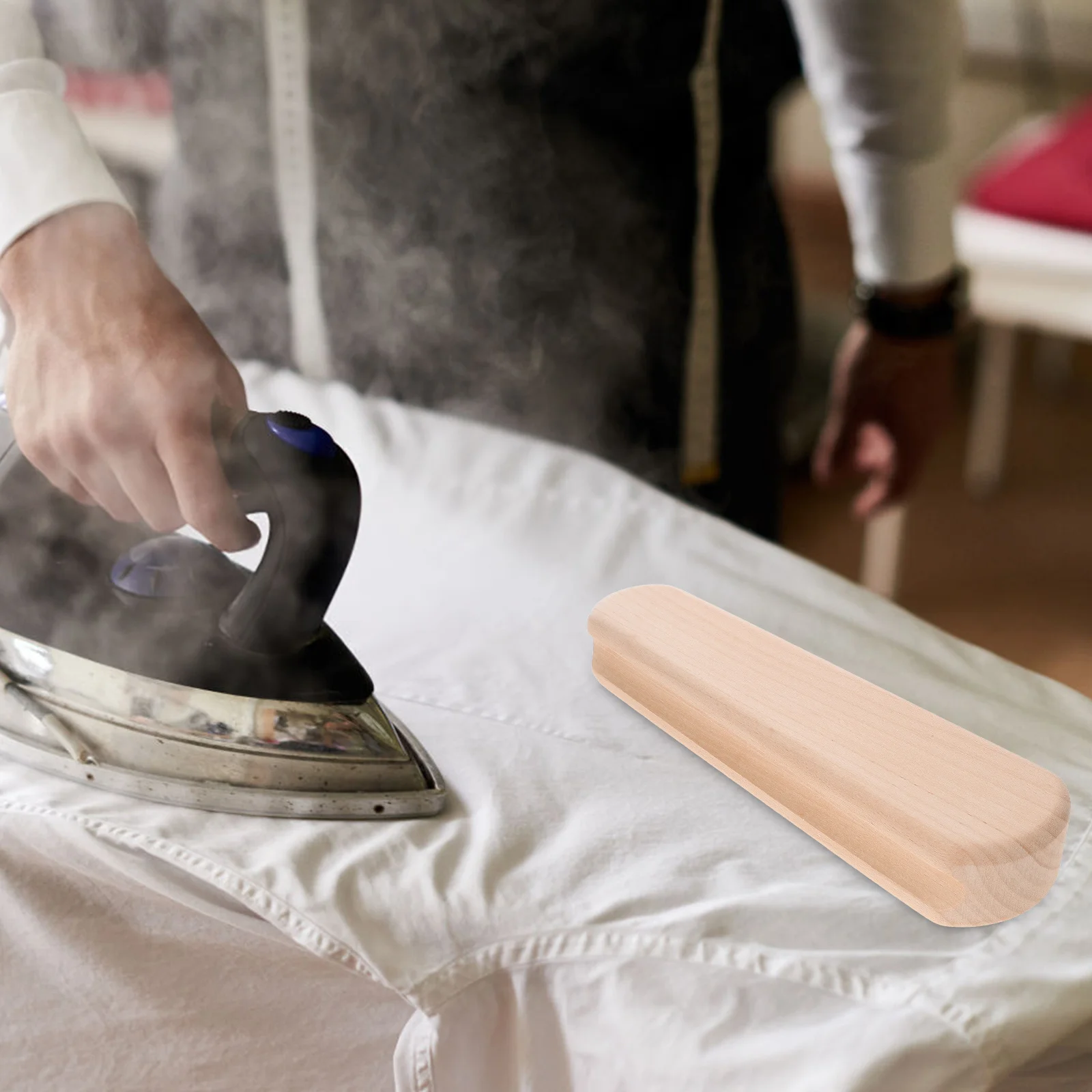 너도밤나무 클래퍼 재봉 도구 인체공학적 홈이 있는 컴팩트한 퀼팅용 다림질 블록 재봉 공예 프로젝트용