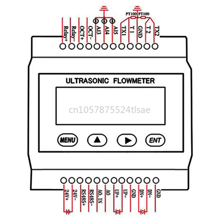 HUF600 DN200 DN600 DN1000 مقياس التدفق بالموجات فوق الصوتية القابل للتركيب على الحائط مع جهاز استشعار