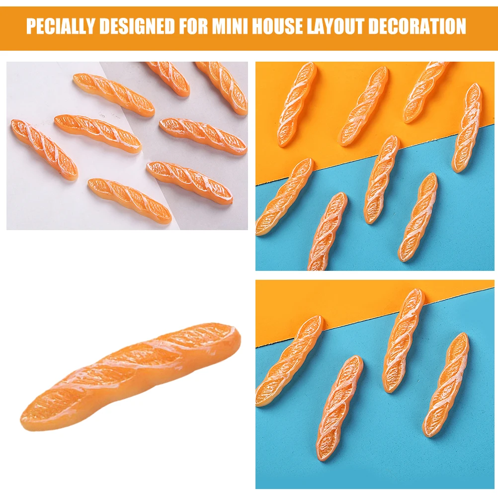 

15pcs Simulation Baguette Mini Bread Decor Realistic Dollhouse Kitchen Accessories Resin Craft DIY Ornament Mini House Ornament