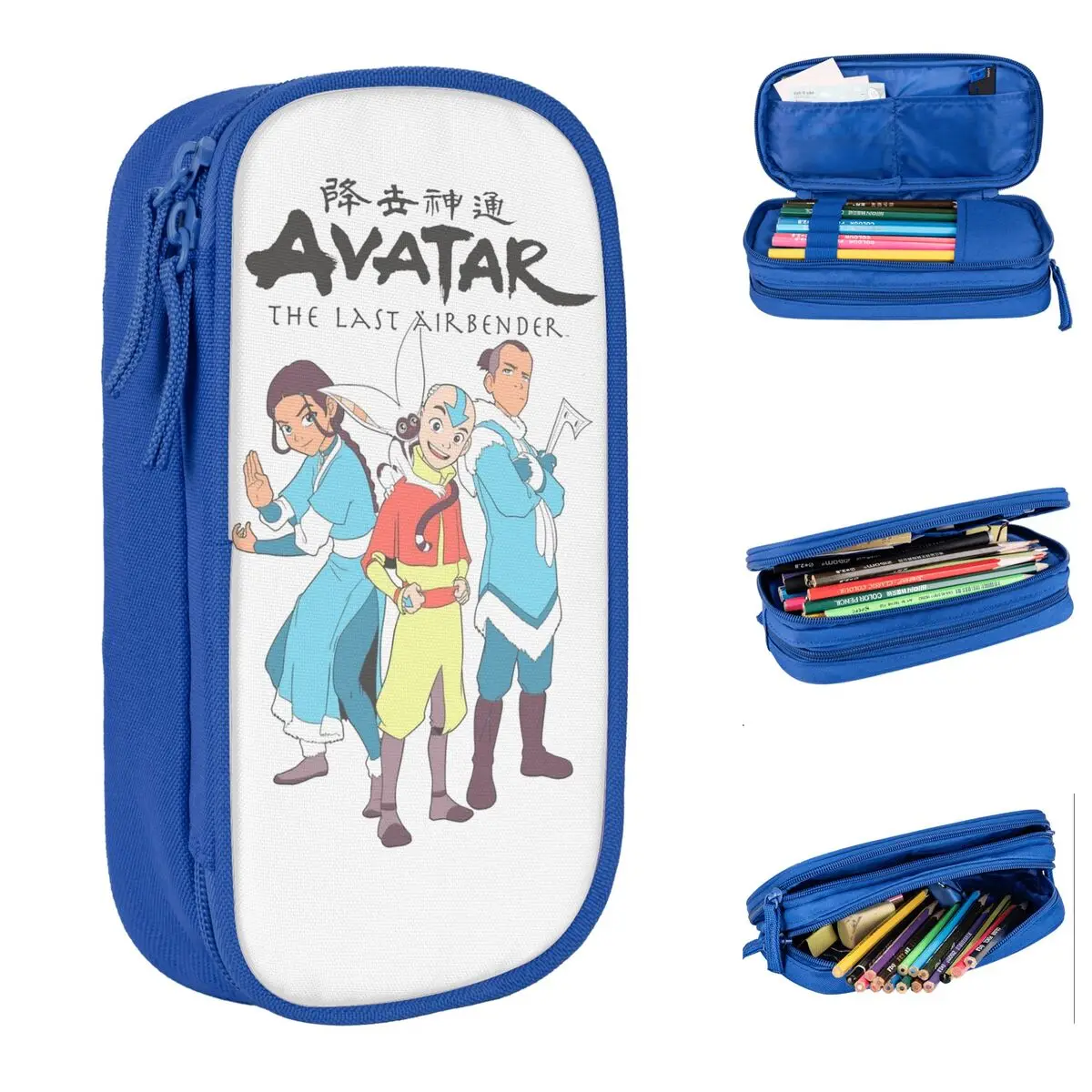 Avatar The Last Airbender Group Pencil Case Creative Pen Holder Bag Student Big Capacity School Supplies Cosmetic Pencil Box