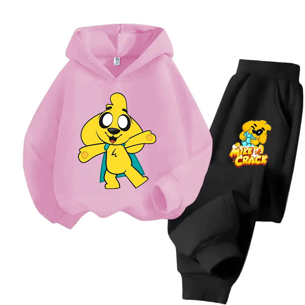 

Детский костюм с капюшоном Compadretes Mikecrack с принтом, детская одежда, толстовки с длинными рукавами, брюки, костюм из двух предметов для мальчиков и девочек